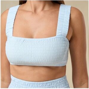 Rachel Parcell Sky Blue Smocked Top